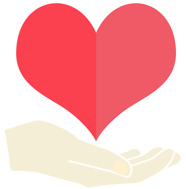 Illustrasjon av et hjerte svevende over ei hånd