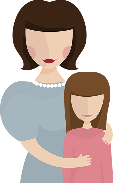 Illustrasjon av en mor og en datter